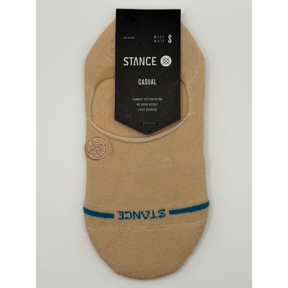 Stance Icon No Show Socks Oatmeal Beige Small A145A21INS Mens 3-5.5 NWT